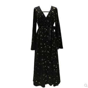 Black velvet star dress clearance